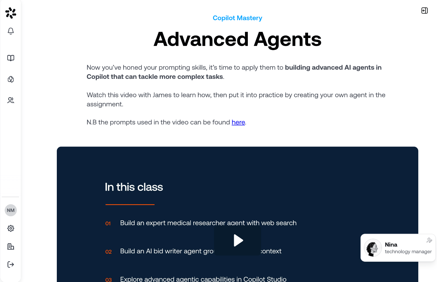 A lesson: Advanced Agents (AI Mastery)