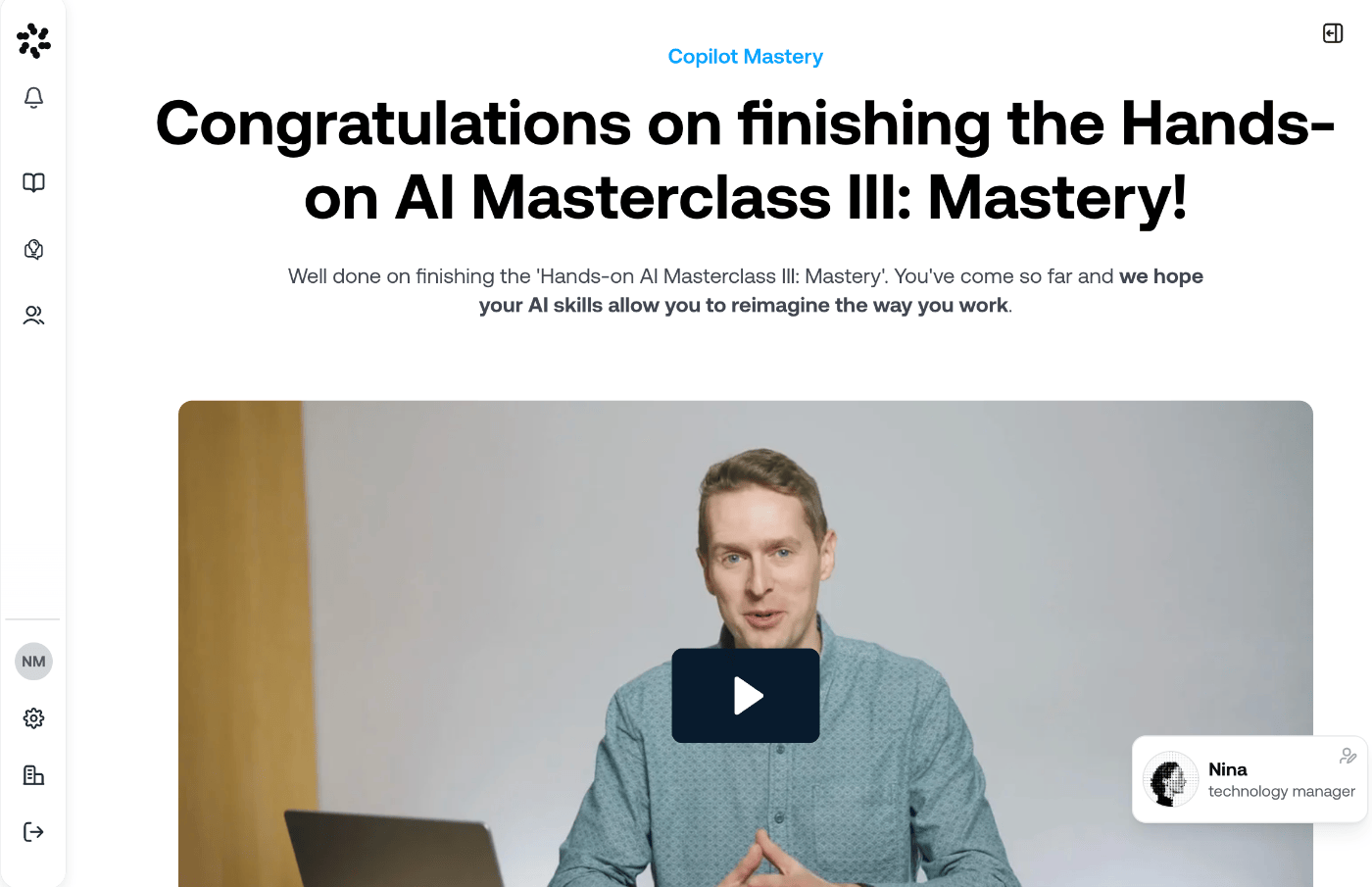 Finishing a masterclass